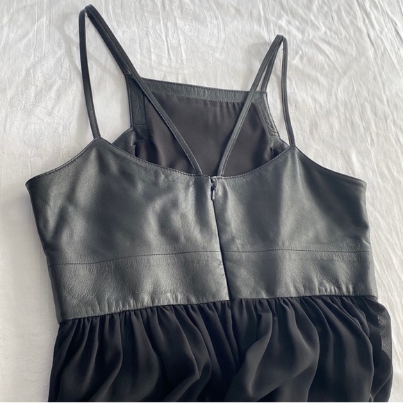 Banana Republic Black Leather Flowy Dress - Picture 2 of 5